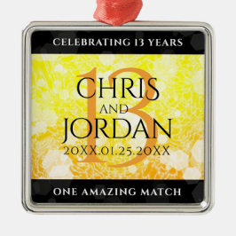 Elegant 13. Hochzeitstag in der Stadt Ornament Aus Metall