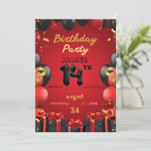 Elegant 14. Geburtstag Einladung