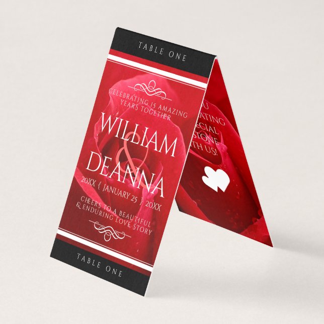 Elegant 15. 26. 36. Rose Hochzeit Jahrestag (Vorderseite)