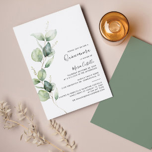 Elegant 15. Geburtstag Eukalyptus Quinceanera Einladung