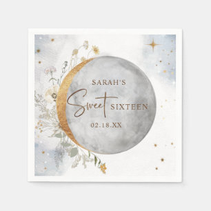 Elegant 16 . Geburtstag Celestial Moon and Stars N Serviette