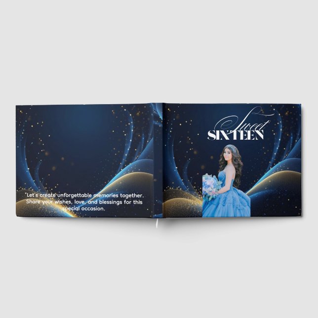 Elegant 16 . Geburtstag - Personalisiertes Geburts Gästebuch (Voll)