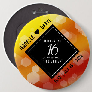 Elegant 16. Hochzeitstag des Goldenen Topaz Button