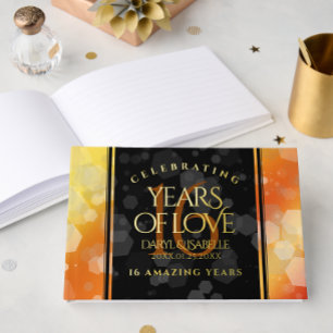 Elegant 16. Hochzeitstag des Goldenen Topaz Gästebuch