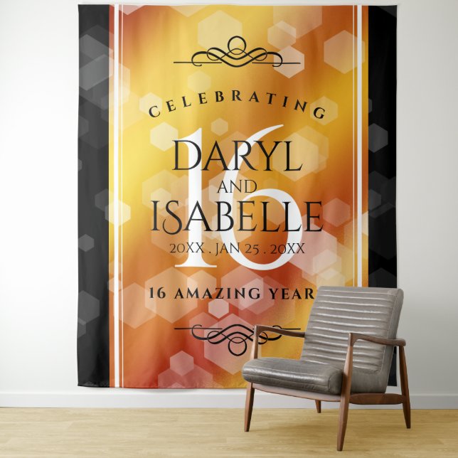 Elegant 16. Hochzeitstag des Goldenen Topaz Wandteppich (Beispiel)