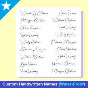 Elegant 18 Full Names, Calligraphy Script Stickers Aufkleber