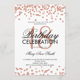 Elegant 18. Geburtstag Rose Gold Glitzer Confetti Einladung