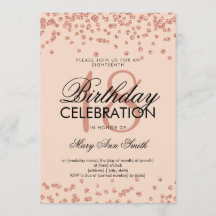 Elegant 18. Geburtstag Rose Gold Glitzer Confetti