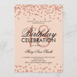 Elegant 18. Geburtstag Rose Gold Glitzer Confetti Einladung