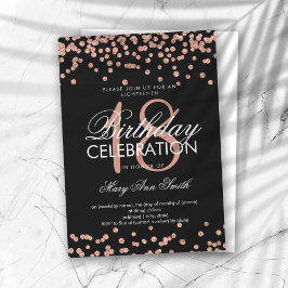 Elegant 18. Geburtstag Rose Gold Glitzer Confetti Einladung