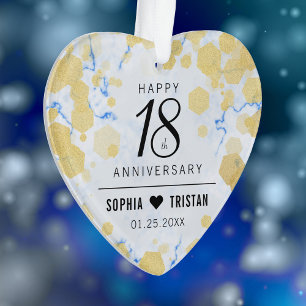 Elegant 18. Porzellan Hochzeit Jahrestag Acryl Ornament