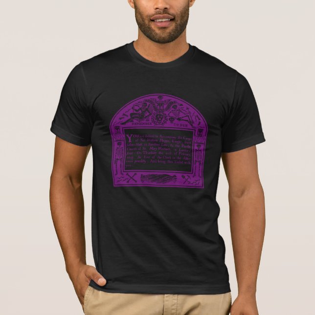 Elegant 18th C English Funeral Notice T-Shirt (Vorderseite)