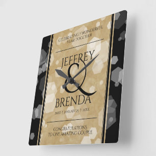 Elegant 1st Paper Wedding Anniversary Quadratische Wanduhr