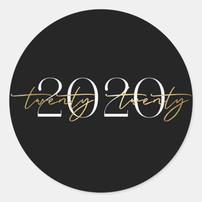 Elegant 2020 Abschluss Sticker (Vorderseite)