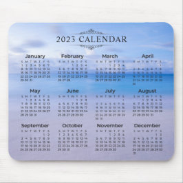 Elegant 2023 Calendar Beach Hintergrund | Mousepad