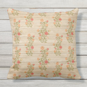Elegant 20"X20" Blumen auf Holz Trendig Beliebt Kissen