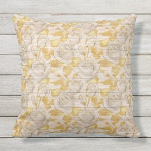 Elegant 20"X20" Blumen auf Holz Trendig Beliebt Kissen