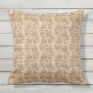 Elegant 20"X20" Blumen auf Holz Trendig Beliebt Kissen