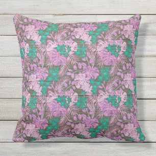 Elegant 20"X20" Blumenmuster auf Holz Trendig Beli Kissen