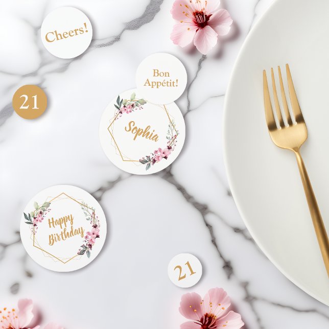 Elegant 21. Geburtstagstisch Confetti Konfetti (Confetti Elegance for Your Celebration 🌸✨🎉)