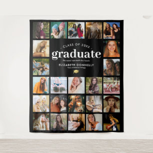 Elegant 24 Foto Collage Abschluss Wandteppich