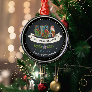Elegant 250th Anniversary Bold Charcoal Silber Ornament Aus Metall