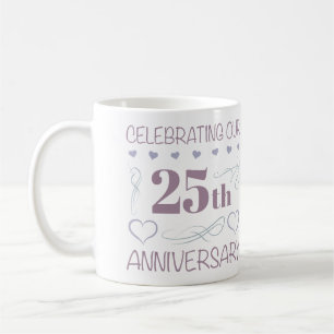 Elegant 25. Hochzeitstag Lila Kaffeetasse