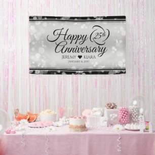 Elegant 25. Silberhochzeit Banner