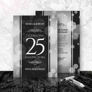 Elegant 25. Silberhochzeit Einladung