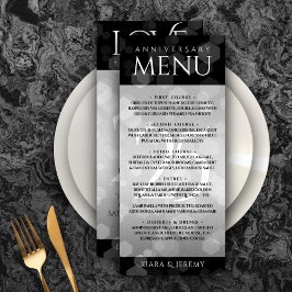 Elegant 25. Silberhochzeit Menükarte