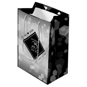 Elegant 25. Silberhochzeit Mittlere Geschenktüte