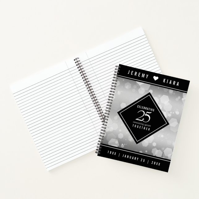 Elegant 25. Silberhochzeit Notizbuch (Innenseite)
