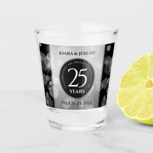 Elegant 25. Silberhochzeit Schnapsglas