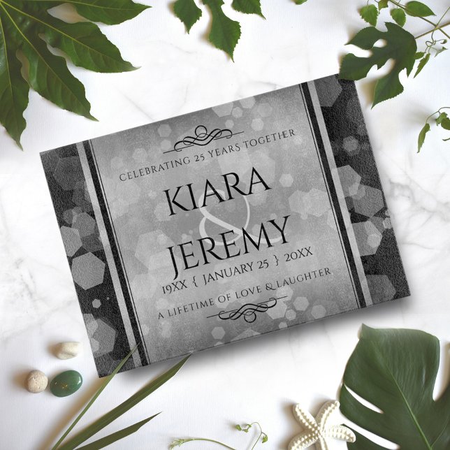 Elegant 25. Silberhochzeit Schneidebrett (Von Creator hochgeladen)