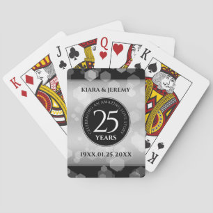 Elegant 25. Silberhochzeit Spielkarten