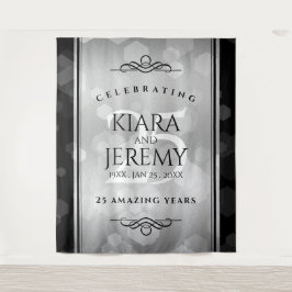 Elegant 25. Silberhochzeit Wandteppich