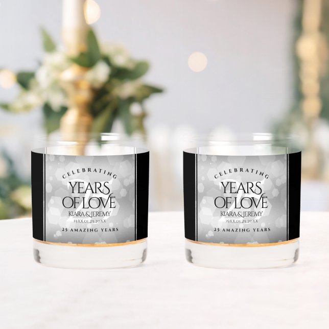 Elegant 25. Silberhochzeit Whiskyglas (Insitu (Hochzeit))