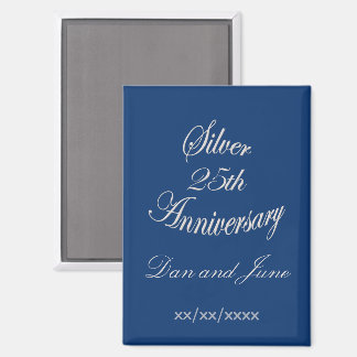 Elegant 25. silbernes Hochzeitspersonal Magnet