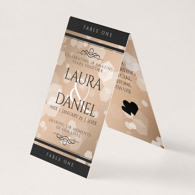 Elegant 28. Linen Hochzeitstag Feier (Vorderseite)