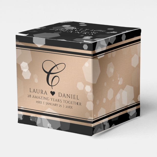 Elegant 28. Linen Hochzeitstag Feier Geschenkschachtel (Vorderseite)