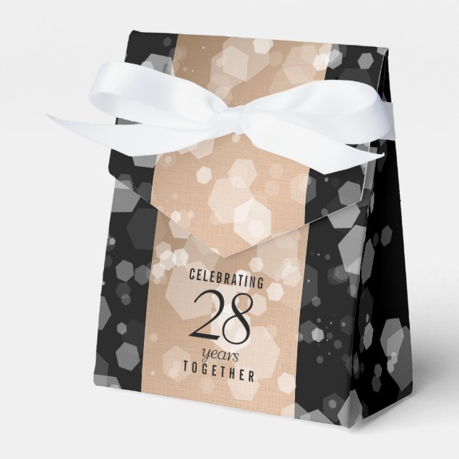 Elegant 28. Linen Hochzeitstag Feier Geschenkschachtel (Vorderseite)