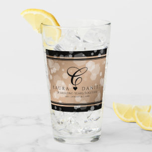 Elegant 28. Linen Hochzeitstag Feier Glas