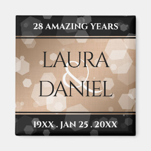 Elegant 28. Linen Hochzeitstag Feier Magnet