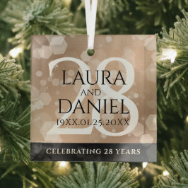 Elegant 28. Linen Hochzeitstag Feier Ornament Aus Glas
