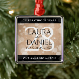 Elegant 28. Linen Hochzeitstag Feier Ornament Aus Metall
