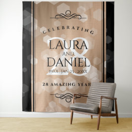 Elegant 28. Linen Hochzeitstag Feier Wandteppich