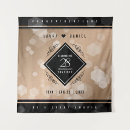 Elegant 28. Linen Hochzeitstag Feier Wandteppich