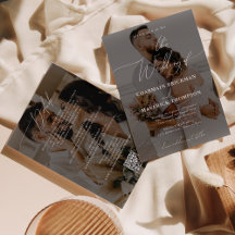 Elegant 2 Foto Budget QR Code Hochzeit