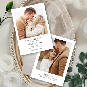 Elegant 2 Foto Classic feierliche Hochzeit Save The Date