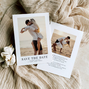 Elegant 2 Foto Wedding Save The Date